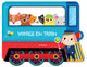 Voyage en train: Livre tout-carton avec poignée et formes découpées